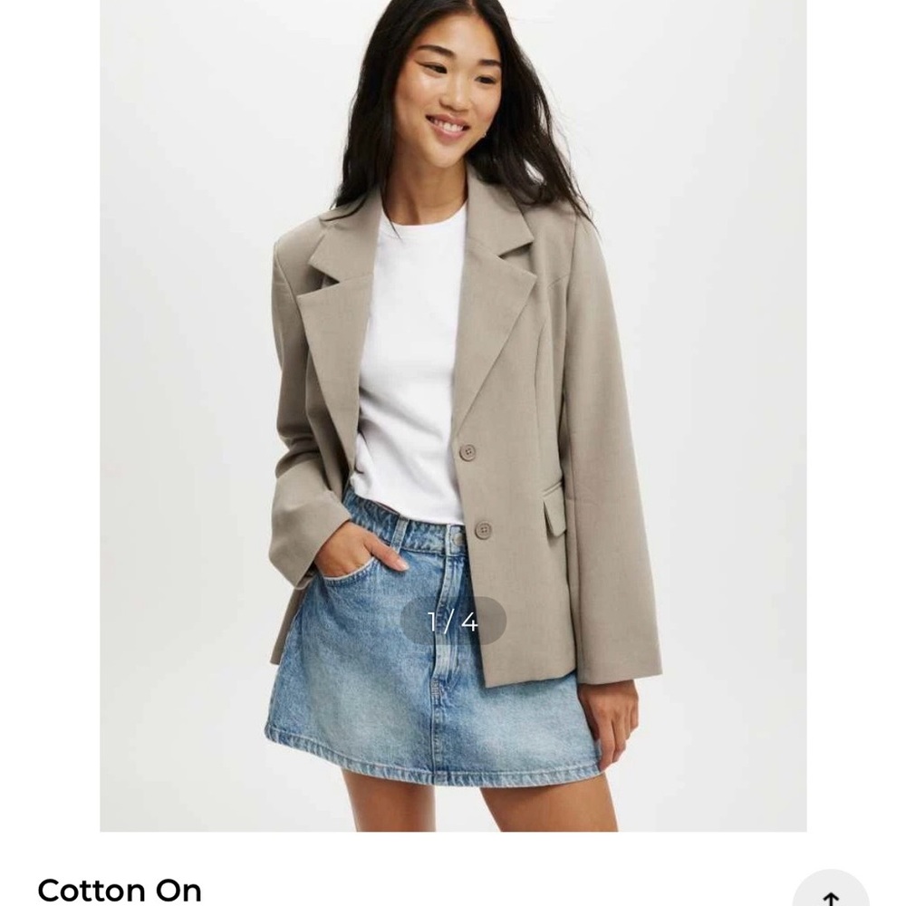 Cotton On Taupe Single-Breasted Blazer